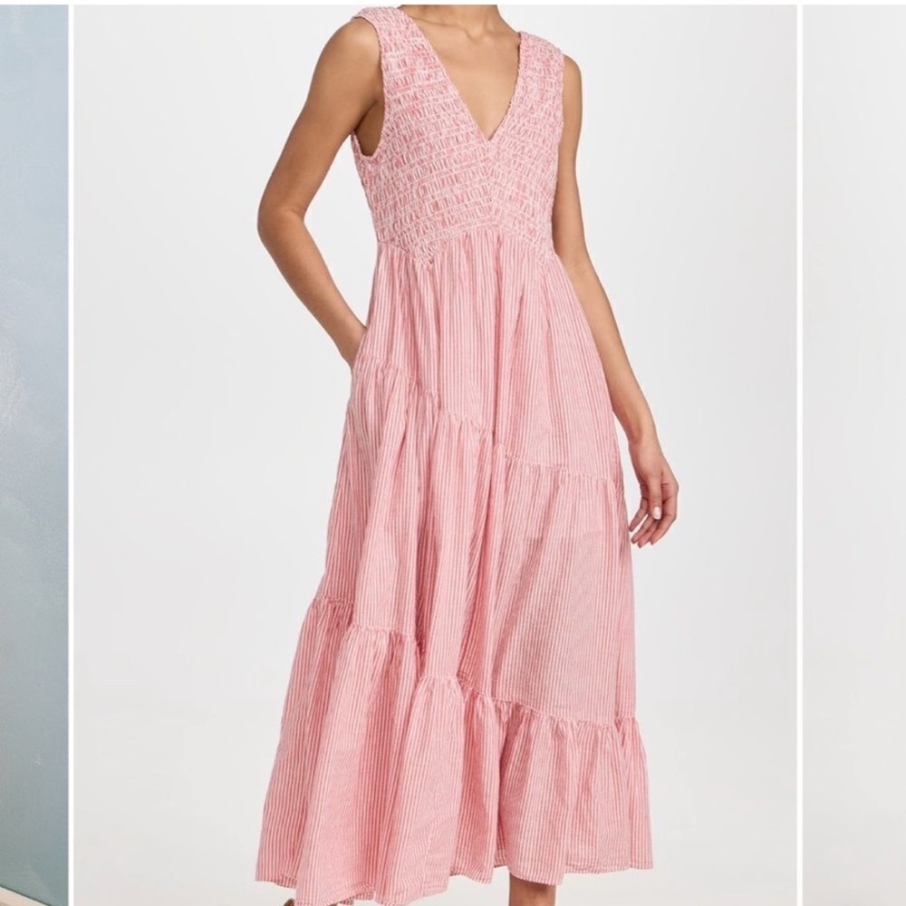Free People Blush Pink Tiered Maxi Dress